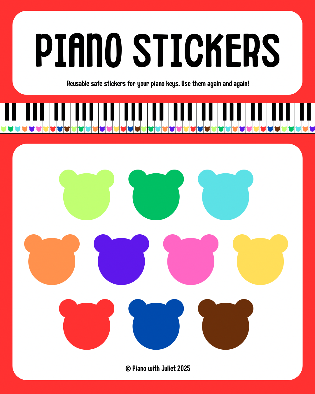 Piano Stickers - AVAILABLE NOW