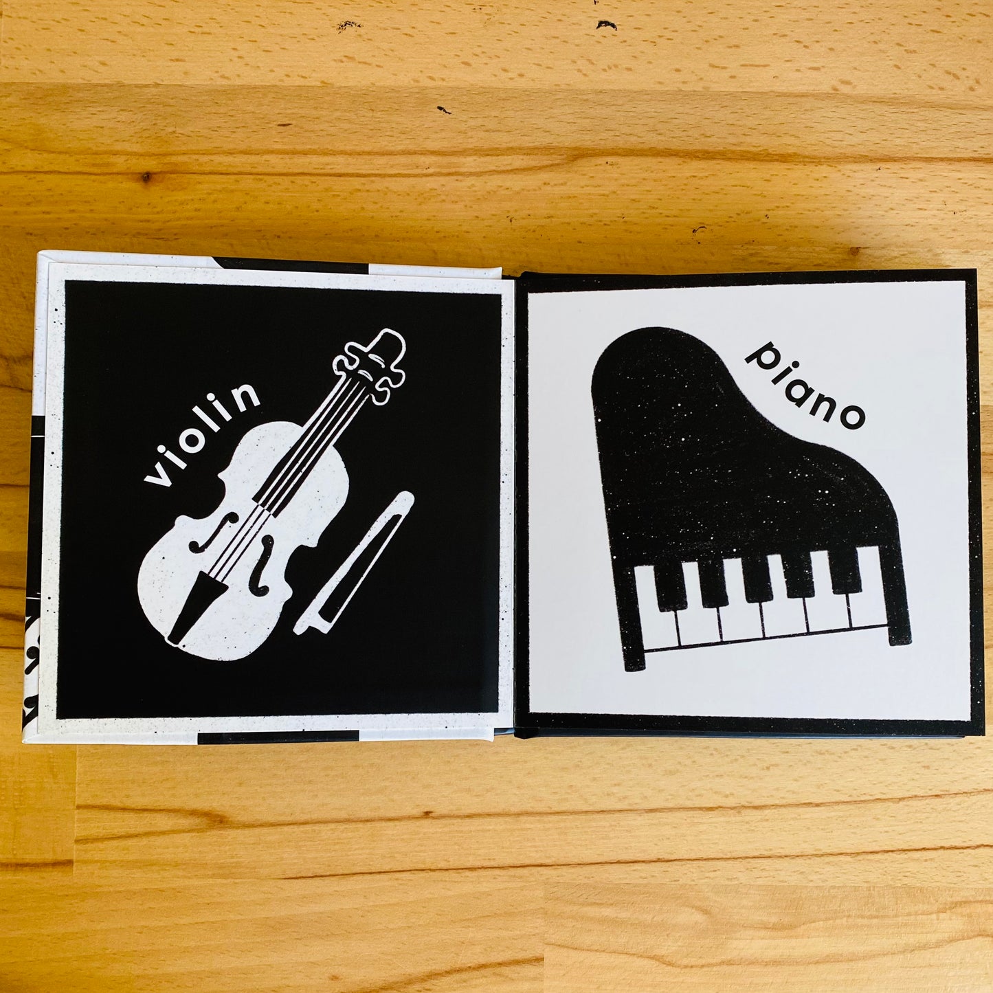Black & White Baby Sensory Musical Instruments Book