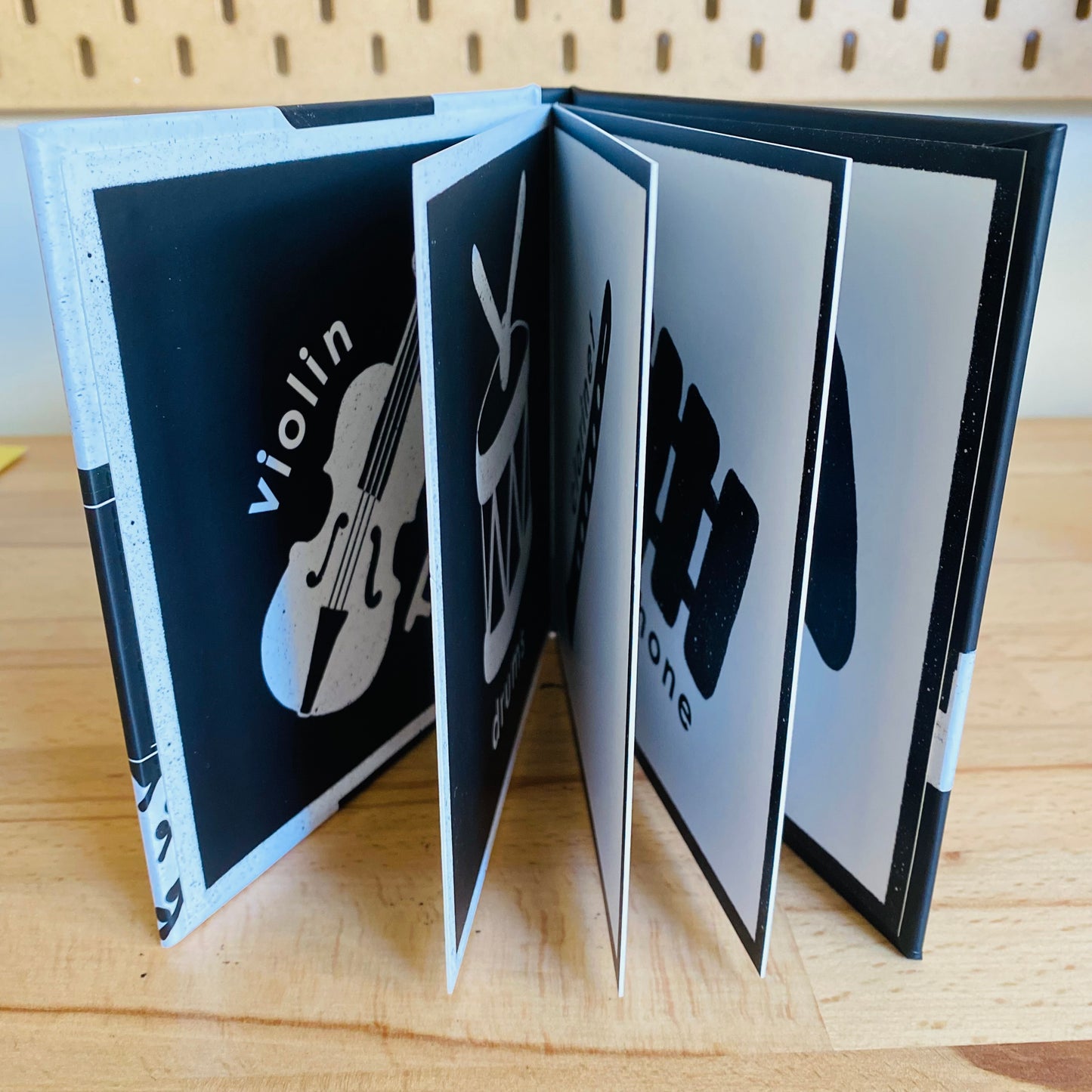 Black & White Baby Sensory Musical Instruments Book